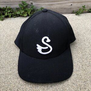 SWANNIES GOLF Snapback Hat Men's Moisture Wicking Black Lightweight Cap